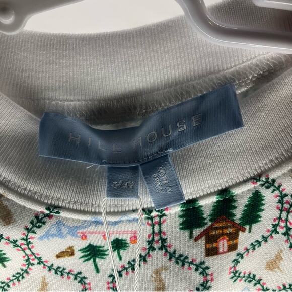 NWT HILL HOUSE Tiny Teddy Crewneck White Ski Chalet Holiday Winter 3/4 - Picture 3 of 4